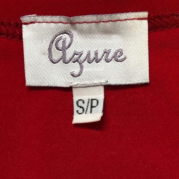 Vintage Y2K Azure Twist Tie Front Elegant Deep Red Sexy Women's Top S - Picture 6 of 8